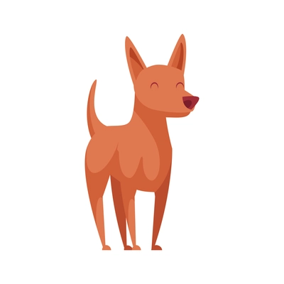 Grooming flat composition with isolated character of domestic pet vector illustration