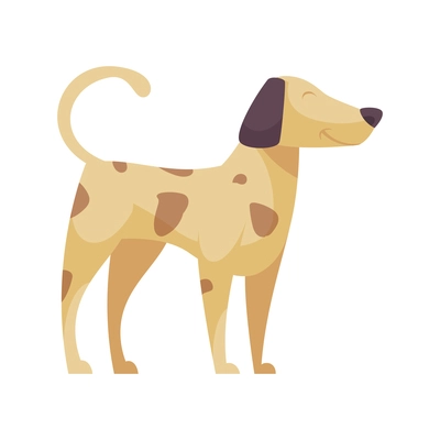 Grooming flat composition with isolated character of domestic pet vector illustration