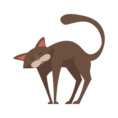 Grooming flat composition with isolated character of domestic pet vector illustration