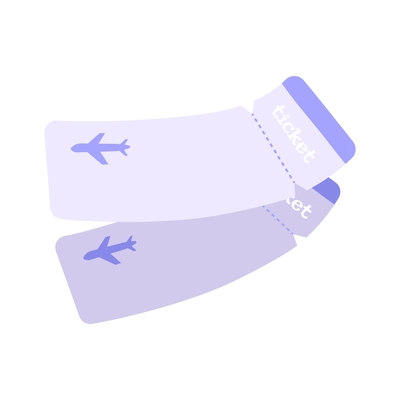 Dream flat composition with isolated images of flight tickets vector illustration