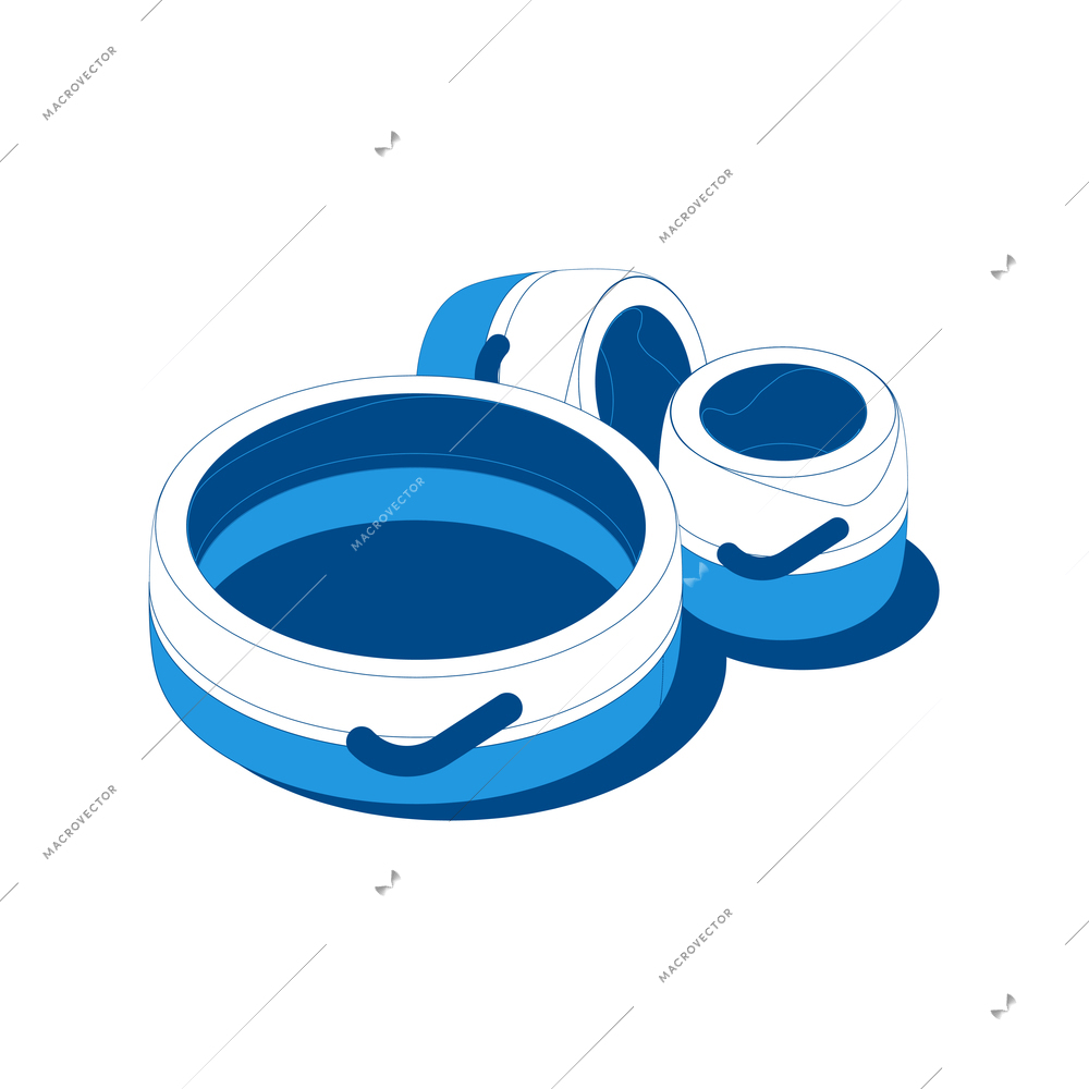 Home sport isometric composition with isolated image of soft sleeves for wrists and forehead vector illustration