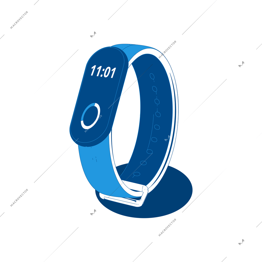 Home sport isometric composition with isolated image of smart watch gadget with tracker app vector illustration