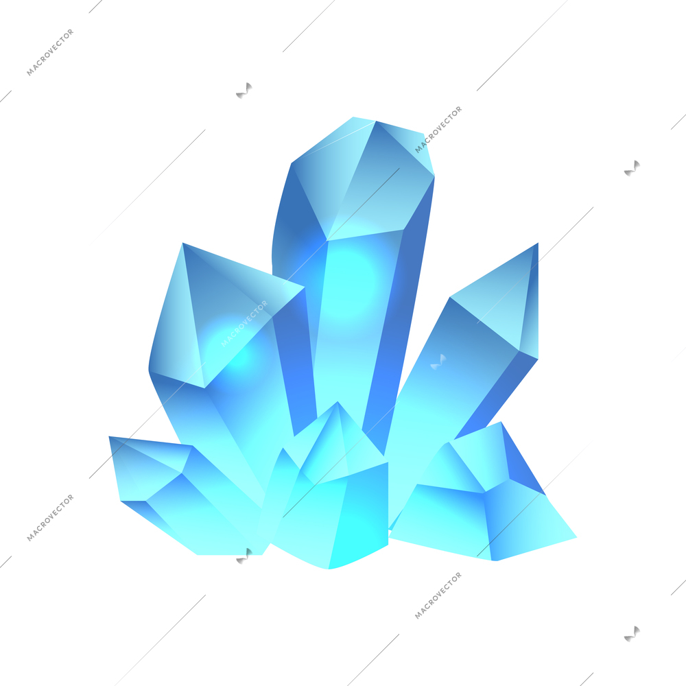 Treasures isometric cartoon game composition with isolated image of valuable crystals vector illustration