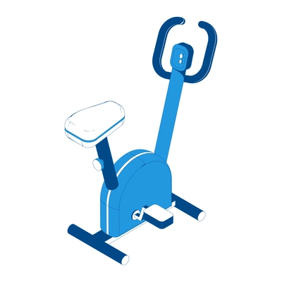 Home sport isometric composition with isolated image of exercycle vector illustration