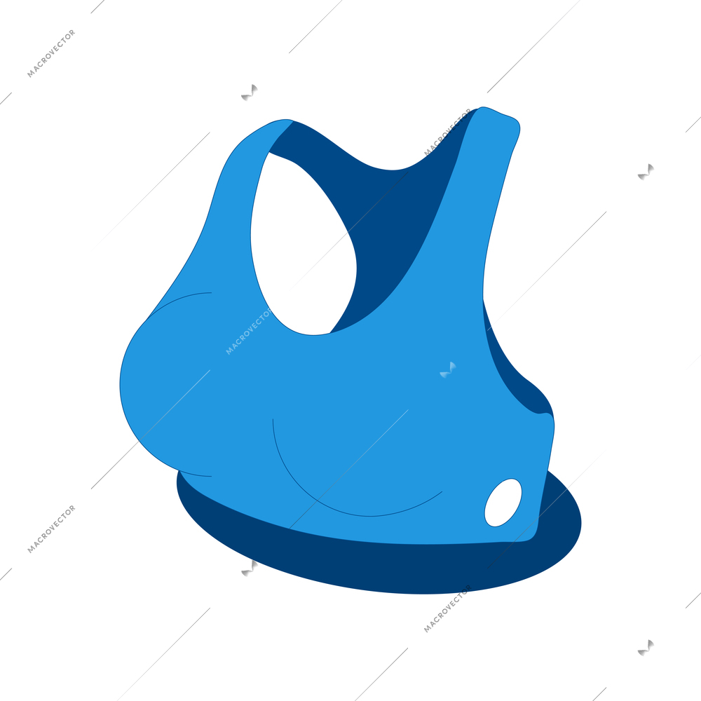 Home sport isometric composition with isolated image of sports bra vector illustration