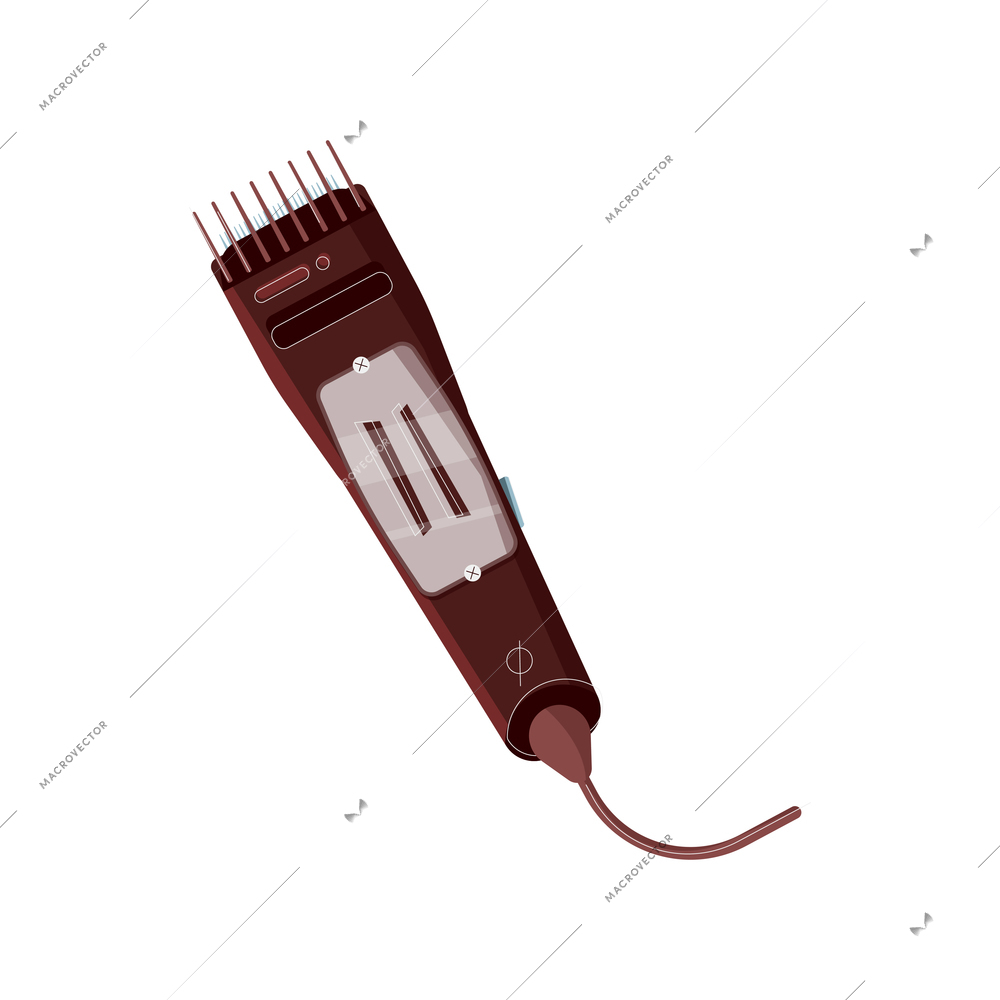 Barbershop flat composition with isolated image of electric shaver vector illustration