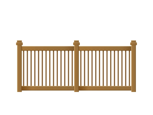 Balcony fence railing composition with realistic front view image of decorative forged style fence isolated vector illustration