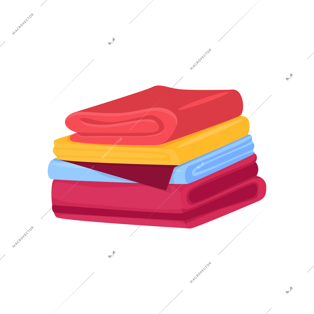 Dirty clean clothing laundry wash composition with isolated image of laundry in stack vector illustration