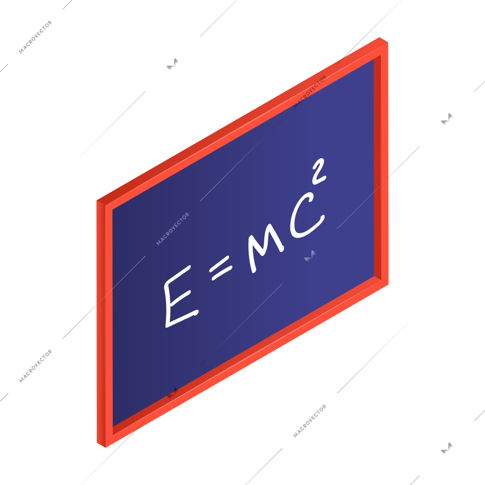 Isometric graduation diploma academic composition with isolated image of chalk blackboard with physics formula vector illustration