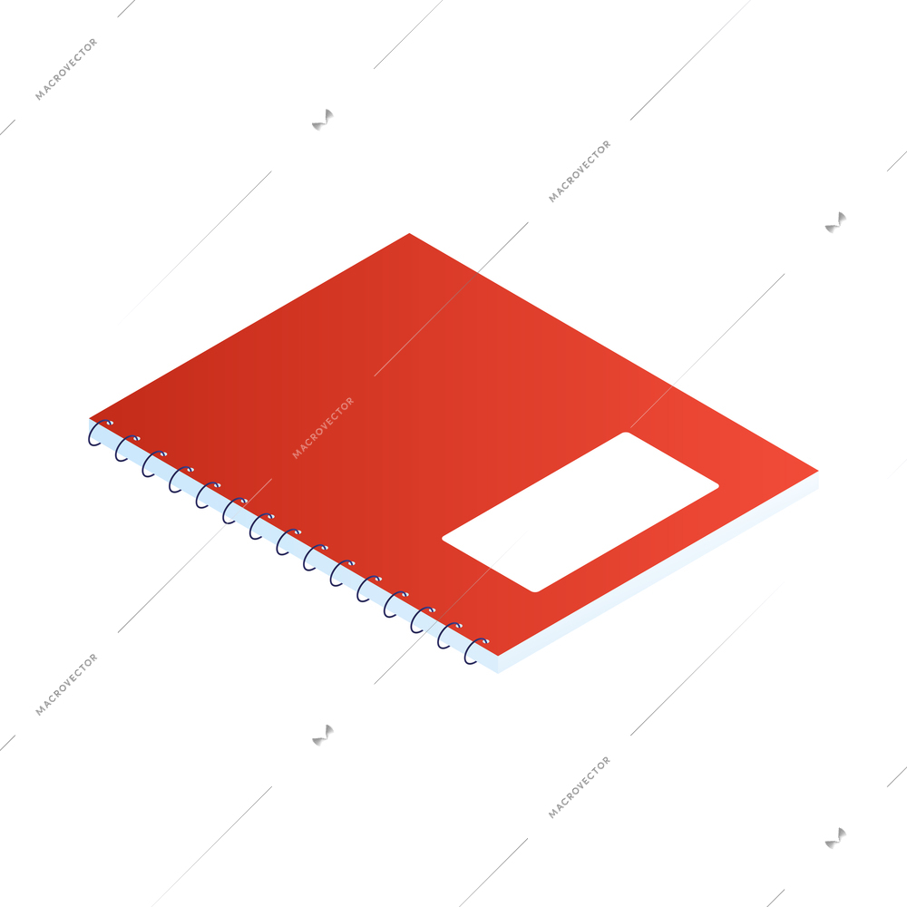 Isometric graduation diploma academic composition with isolated image of flip notebook vector illustration