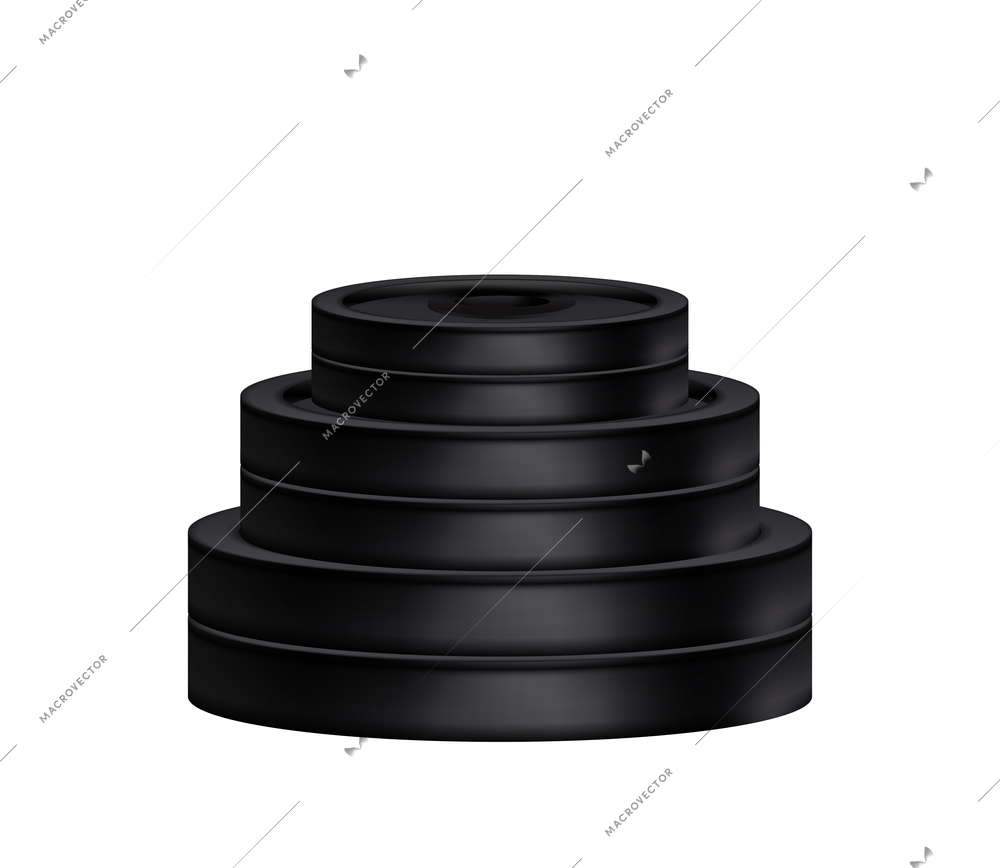 Barbells dumbbells fitness realistic composition with isolated image of barbells weight stack vector illustration
