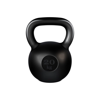 Barbells dumbbells fitness realistic composition with isolated image of dumbbell of classic shape vector illustration