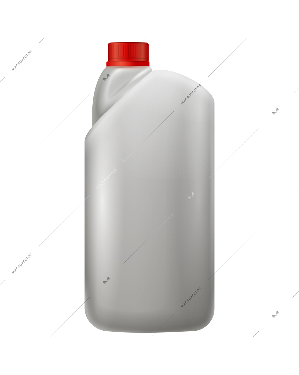 Engine oil advertising realistic composition with isolated image of plastic canister front view vector illustation