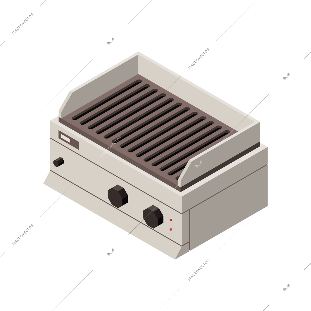 Industrial professional kitchen equipment isometric composition with isolated image of drying machine vector illustration