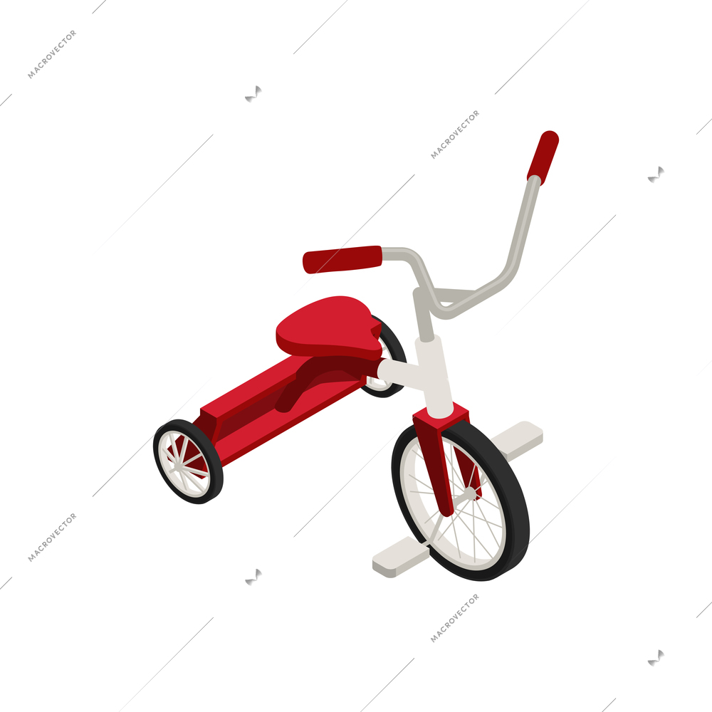 Bicycle people isometric composition with isolated image of bike on blank background vector illustration