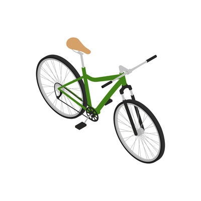 Bicycle people isometric composition with isolated image of bike on blank background vector illustration