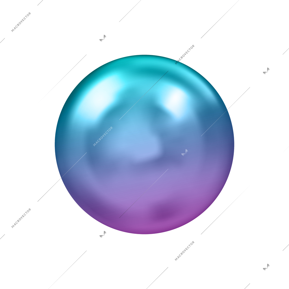 Realistic geometric shapes objects composition with isolated image of neon ball on blank background vector illustration