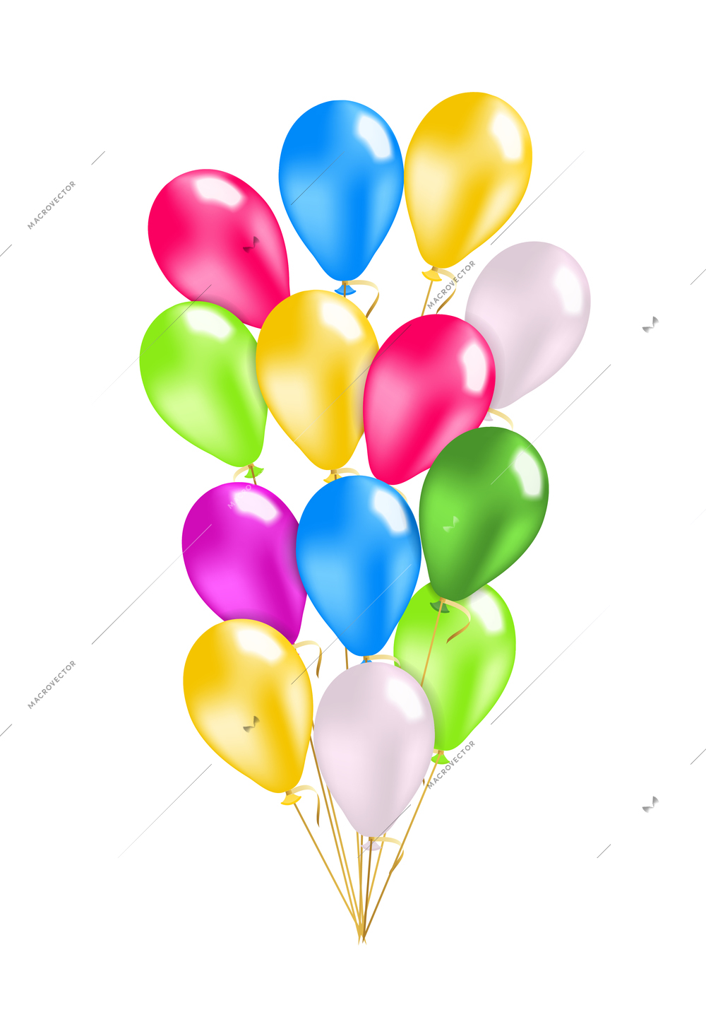 Colorful balloons pack for decoration vector illustration