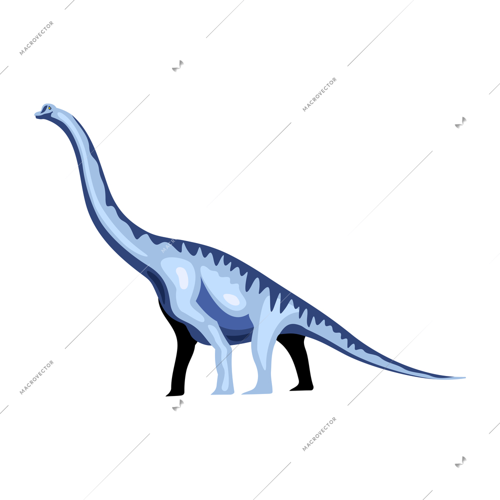 Jurassic monster giant ancient dinosaur composition with isolated image of dinosaur with long neck vector illustration