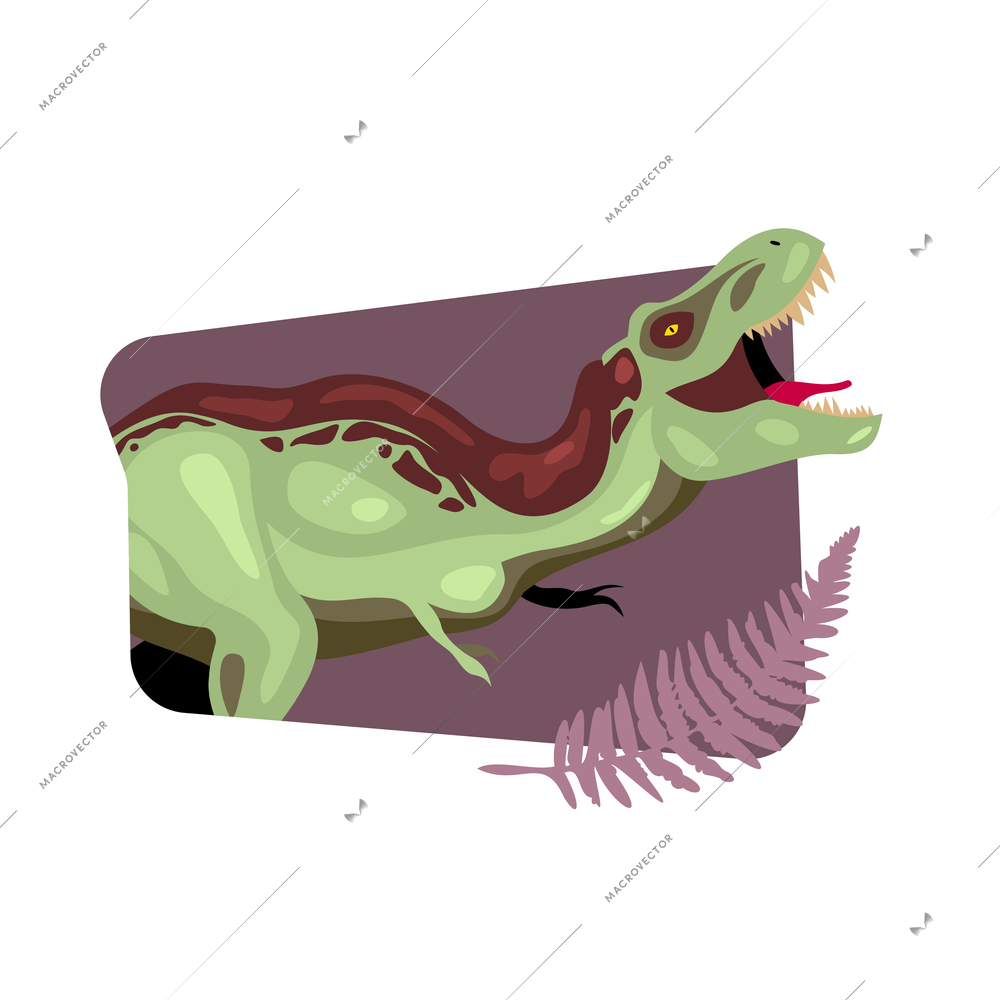 Jurassic monster giant ancient dinosaur composition with image of huge dinosaur with opened mouth vector illustration