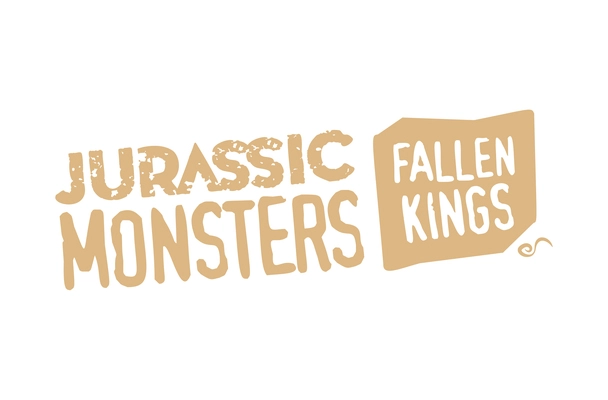 Jurassic monster giant ancient dinosaur composition with editable text vector illustration