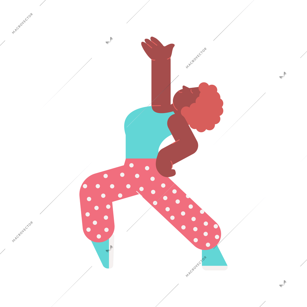 Singer star flat composition with isolated character of dancing person vector illustration