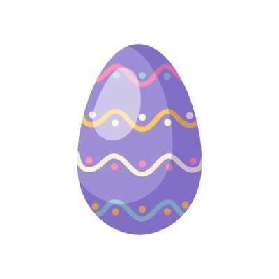 Easter egg realistic composition with isolated image of decorated easter egg for festival vector illustration