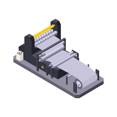 Metal industry metalworking isometric composition with isolated image of industrial appliance vector illustration