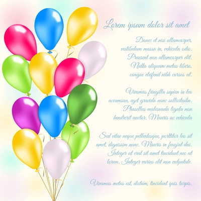 Colorful balloons invitation card vector illustration