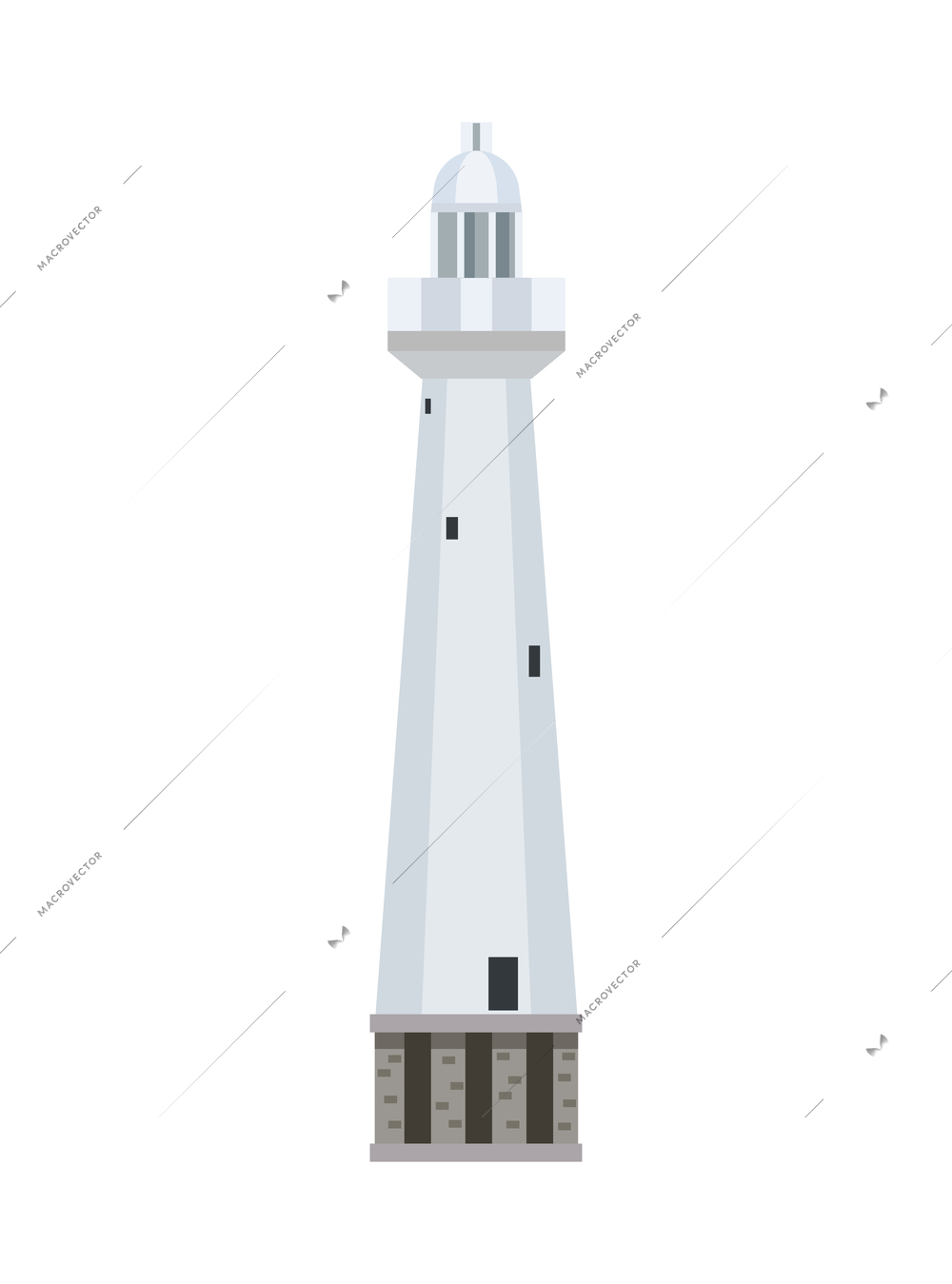 Sri lanka tourism travel composition with isolated image of lighthouse tower building vector illustration