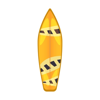 Sri lanka tourism travel composition with isolated image of surfing board colored in yellow with black stripes vector illustration