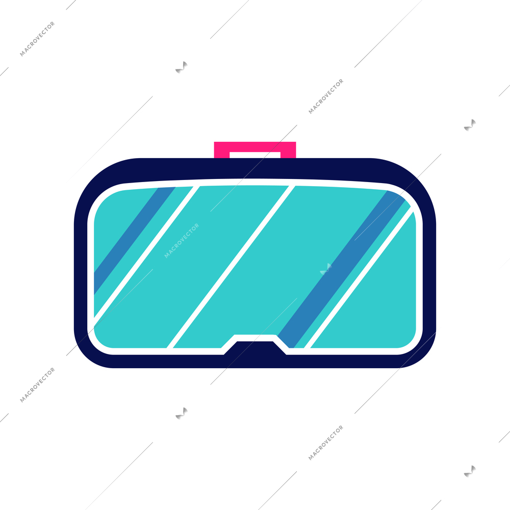 Technologies future composition with isolated image of neon colored scope with glass and handle vector illustration