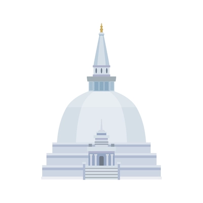 Sri lanka tourism travel composition with isolated image of white temple building vector illustration