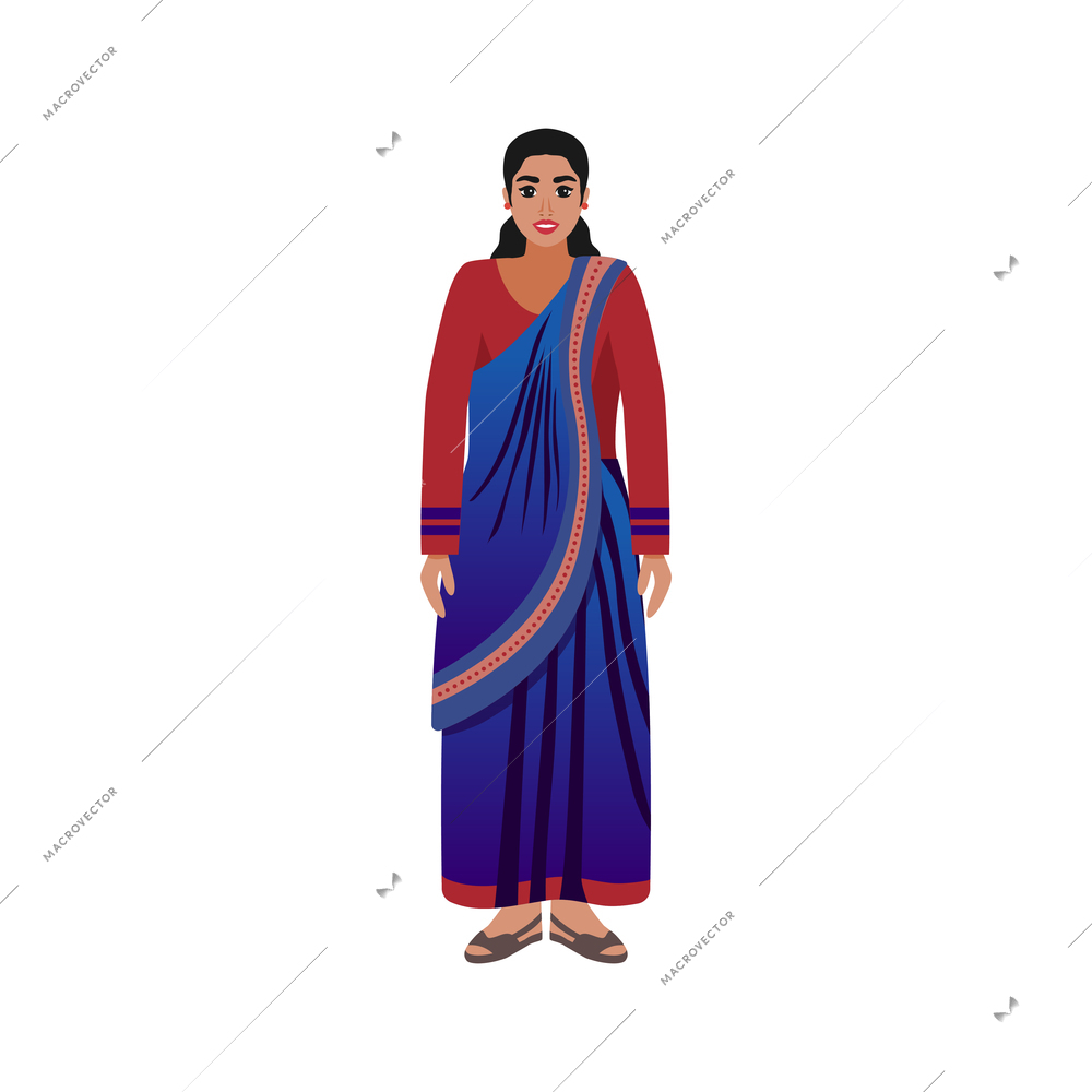 Sri lanka tourism travel composition with isolated human character of sri lankian woman in traditional clothes vector illustration