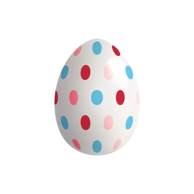 Easter egg realistic composition with isolated image of polka dot egg vector illustration