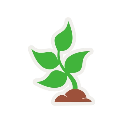 Growth composition with isolated icon of growing plant sprout with green leaves vector illustration