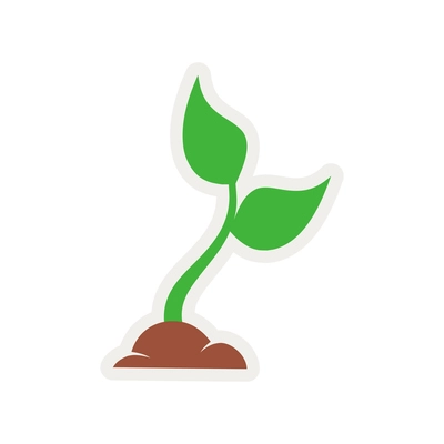 Growth composition with isolated icon of growing plant sprout with green leaves vector illustration