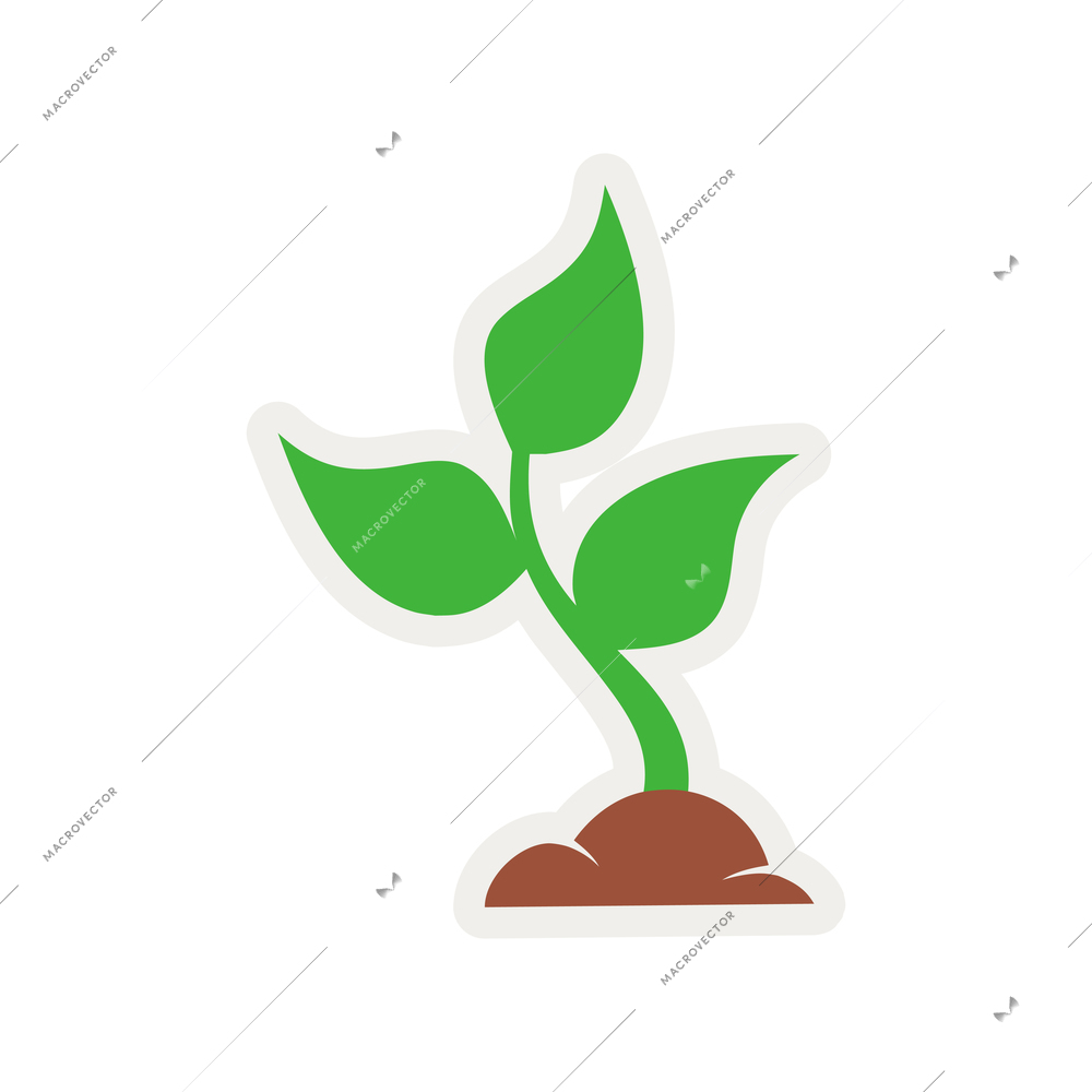 Growth composition with isolated icon of growing plant sprout with green leaves vector illustration