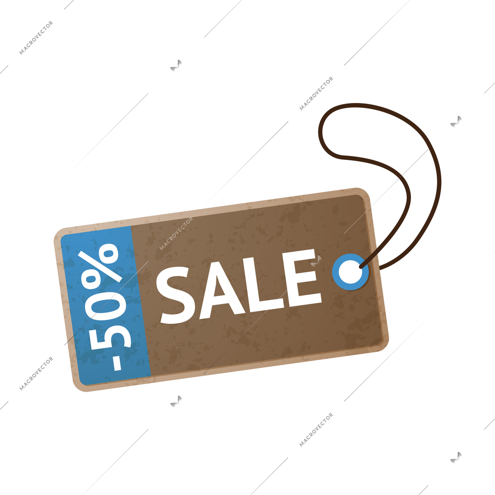 Sale badge composition with isolated image of discount tag with editable text vector illustration