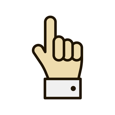 Hand gestures contour composition with isolated business hand fingers sign on blank background vector illustration