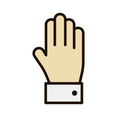 Hand gestures contour composition with isolated business hand fingers sign on blank background vector illustration