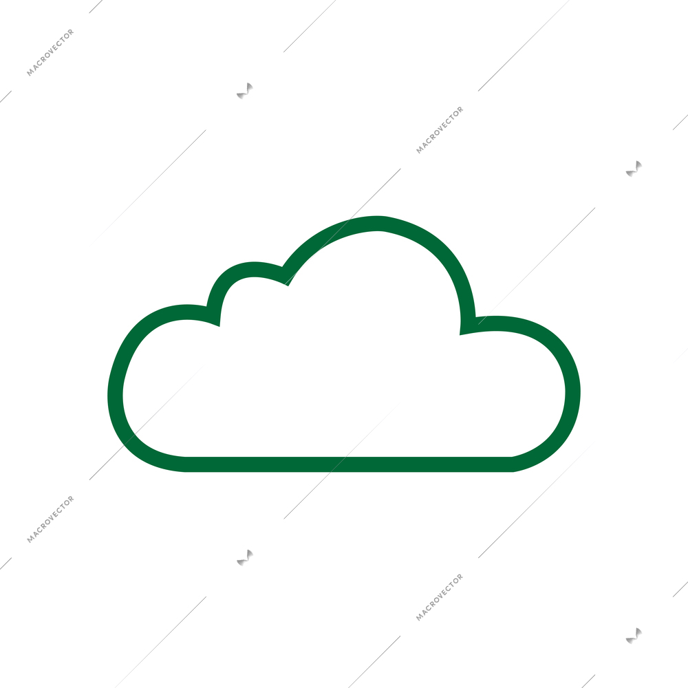 Media icons composition with contour social media icon of cloud vector illustration