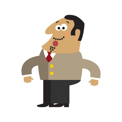 Boss emotions poses composition with cartoon style character of shocked ceo vector illustration