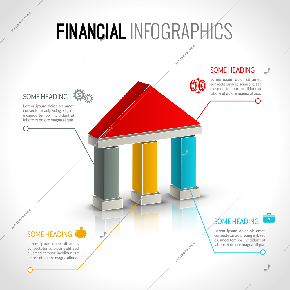 Money bank financial business infographic with finance icons vector illustration