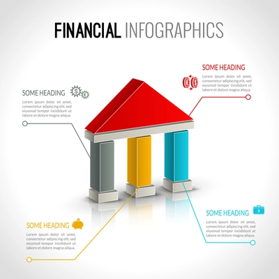 Money bank financial business infographic with finance icons vector illustration