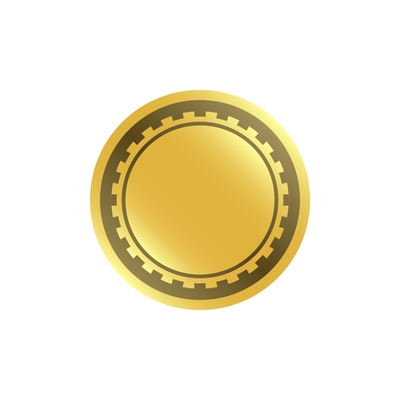 Coin composition with isolated icon of golden coin on blank background vector illustration