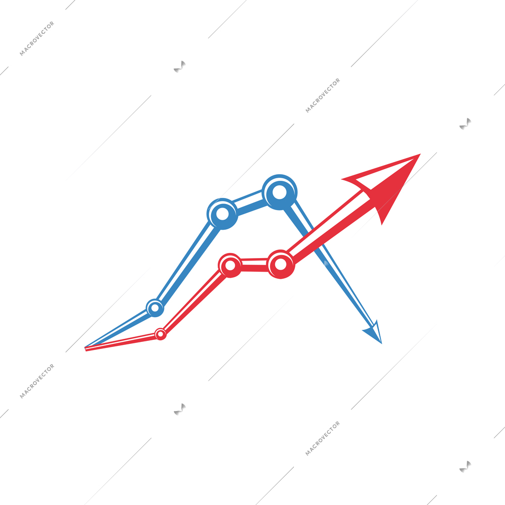 Business graph elements composition with infographic arrows of fade and growth vector illustration