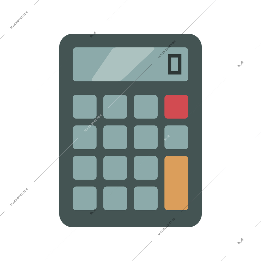Top view on office workplace composition with isolated image of calculator on blank background vector illustration