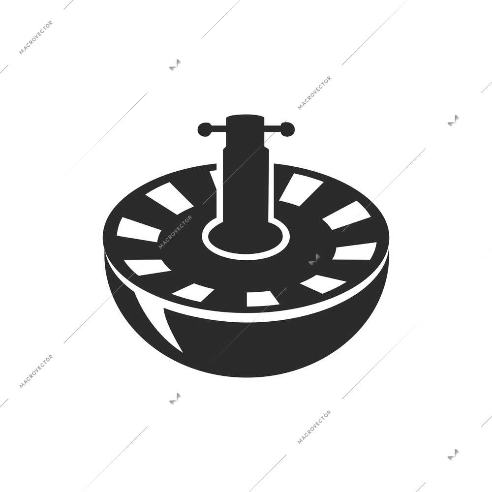 Casino icons composition with isolated monochrome flat image of roulette vector illustration