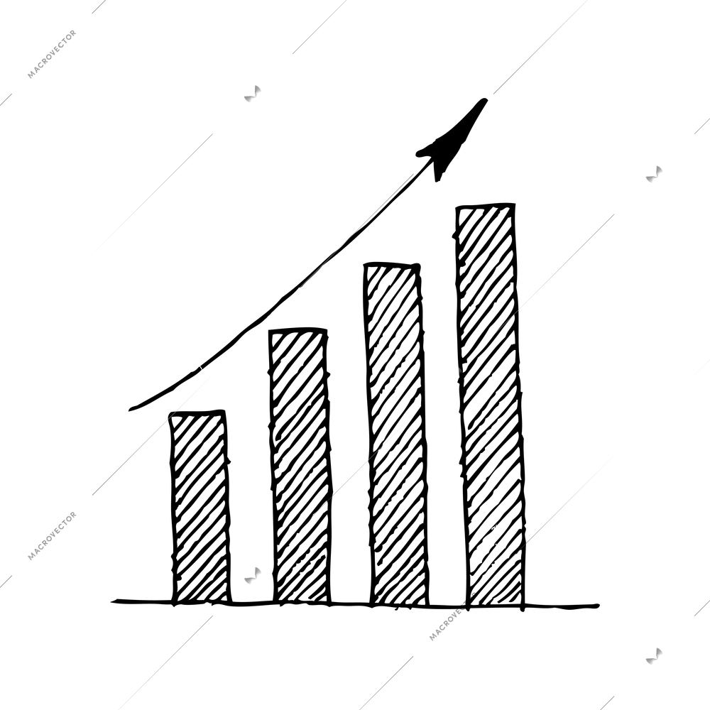 Doodle diagrams composition with monochrome chalk board hand drawn style web chart isolated vector illustration